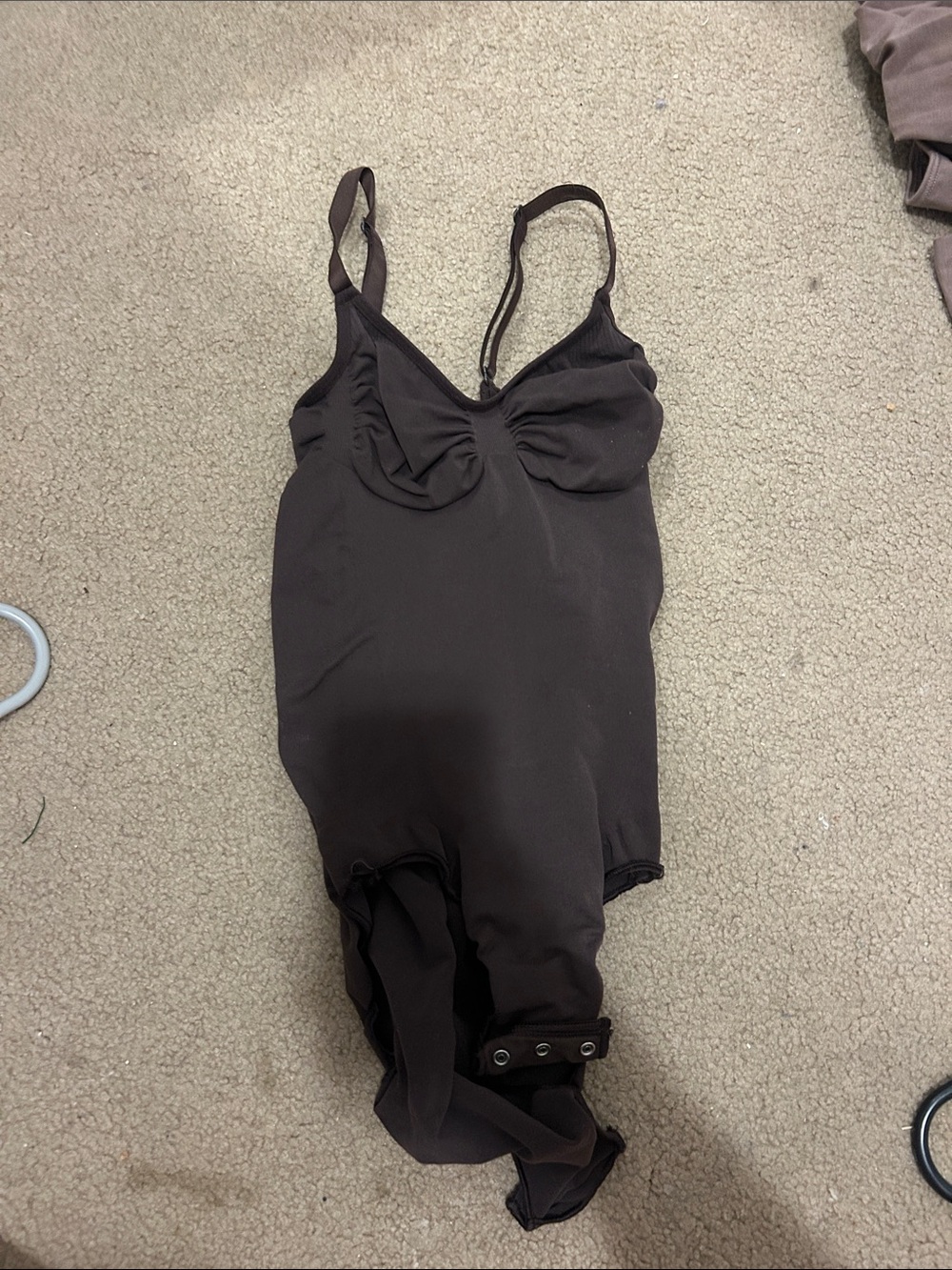 SKIMS Chocolate Brown Adjustable-Strap Bodysuit
